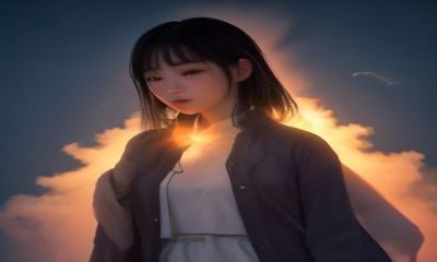 探索者在石灰岩小穴入口处用头灯照亮穴内石钟乳，暖黄光线与冷灰岩壁形成强烈对比